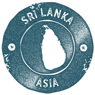 Sri Lanka Haritası vintage damga Retro tarzı el yapımı etiketi Sri Lanka rozet veya seyahat için öğe
