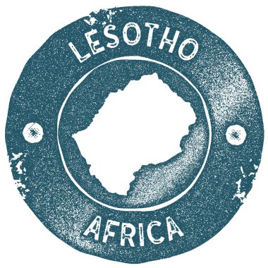 Lesoto Haritası vintage damga Retro tarzı el yapımı etiketi Lesotho rozet veya seyahat için öğe