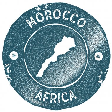 Fas Haritası vintage damgası Retro tarzı el yapımı etiketi Fas rozet veya seyahat için öğe