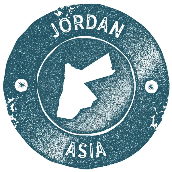 Jordan megjelenítése vintage Retro stílusú kézzel címke Jordan jelvény bélyegzőjével vagy elem utazási ajándéktárgyak — Stock Vector