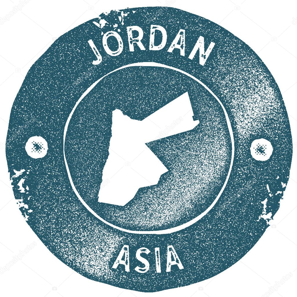 Jordan map vintage stamp Retro style handmade label Jordan badge or element for travel souvenirs
