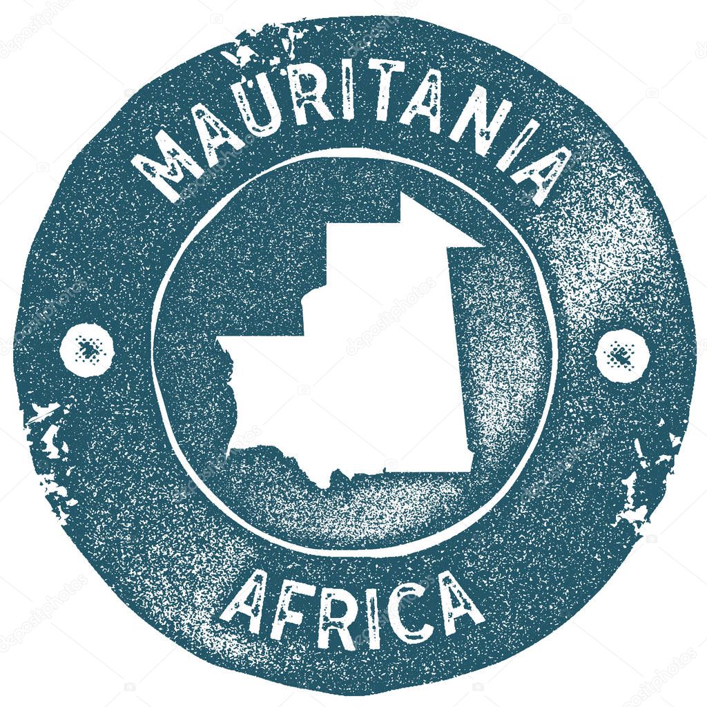 Mauritania map vintage stamp Retro style handmade label Mauritania badge or element for travel