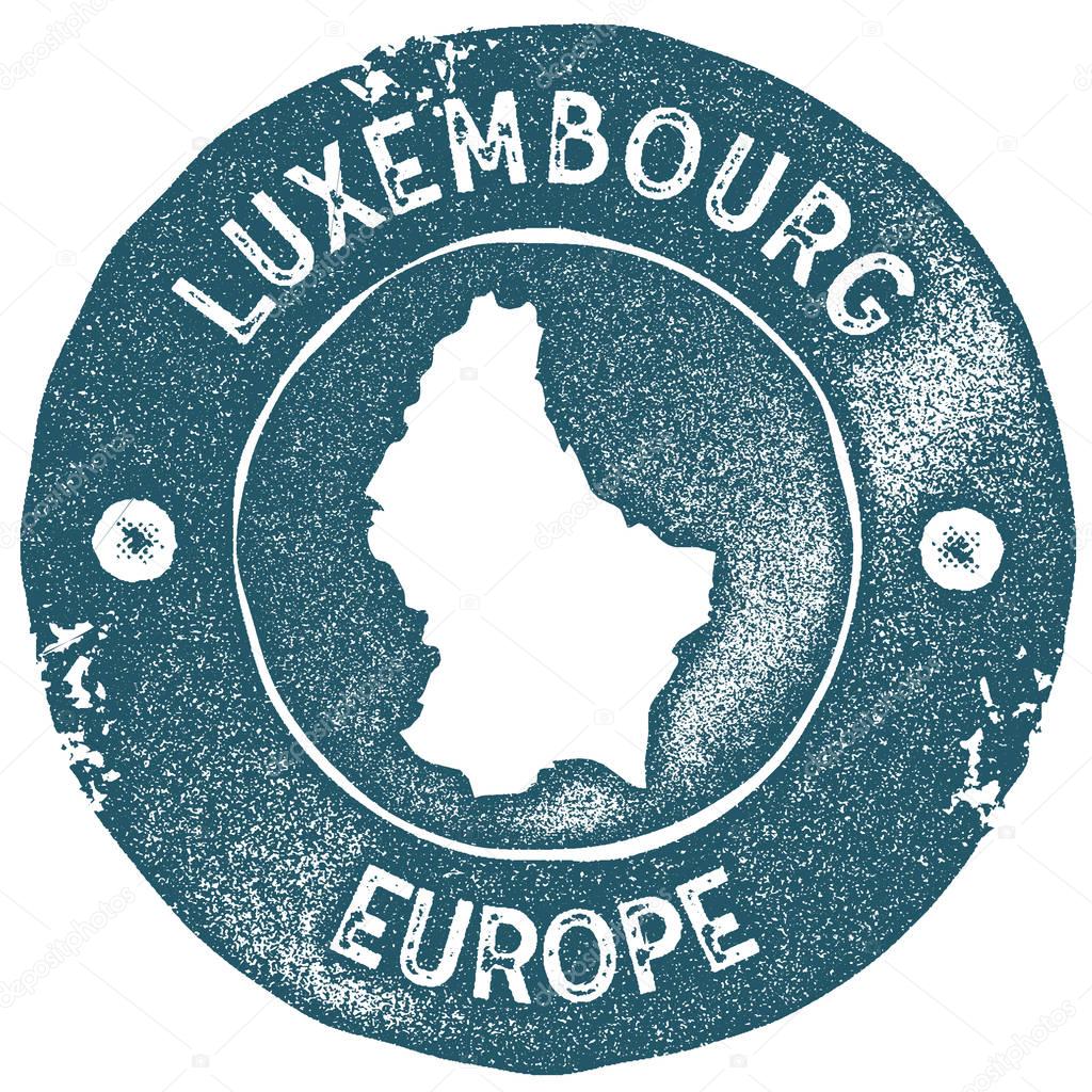 Luxembourg map vintage stamp Retro style handmade label Luxembourg badge or element for travel