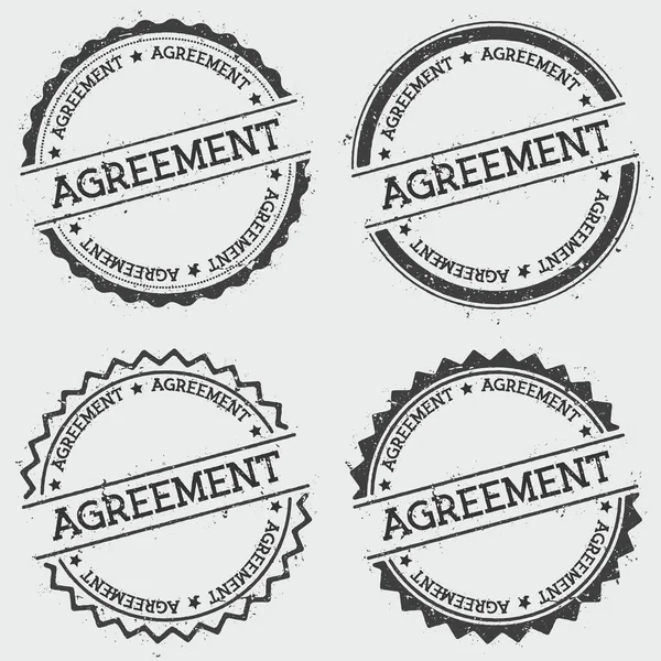 Megállapodás insignia bélyegző elszigetelt fehér background Grunge kerek csípő pecsét tinta szöveg — Stock Vector