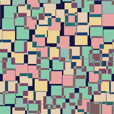 Soyut desen derin mavi geometrik arka plan görkemli rasgele kareler geometrik kaotik kareler