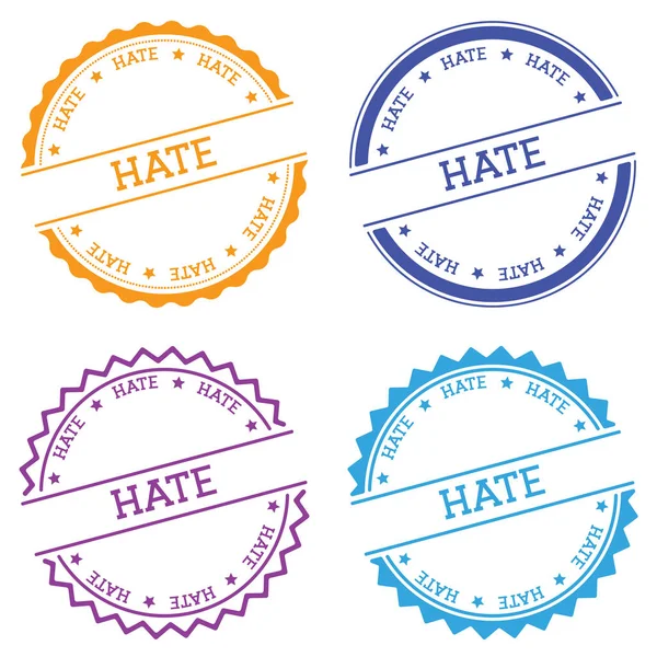 Badge odio isolato su sfondo bianco Etichetta rotonda in stile piatto con testo Vettore emblema circolare — Vettoriale Stock