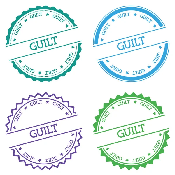Schuld badge geïsoleerd op een witte achtergrond Flat stijl ronde label met tekst cirkelvormige embleem vector — Stockvector
