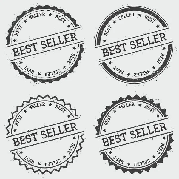 Sello de insignia Best seller aislado sobre fondo blanco Sello hipster redondo Grunge con tinta de texto — Archivo Imágenes Vectoriales