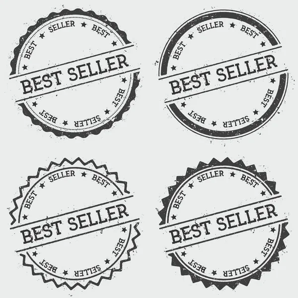 Best seller insignia selo isolado no fundo branco Grunge redondo selo hipster com tinta de texto —  Vetores de Stock