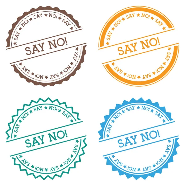 Demek Hayır düz beyaz arka plan üzerinde izole rozet stil yuvarlak etiket metin dairesel amblemi ile