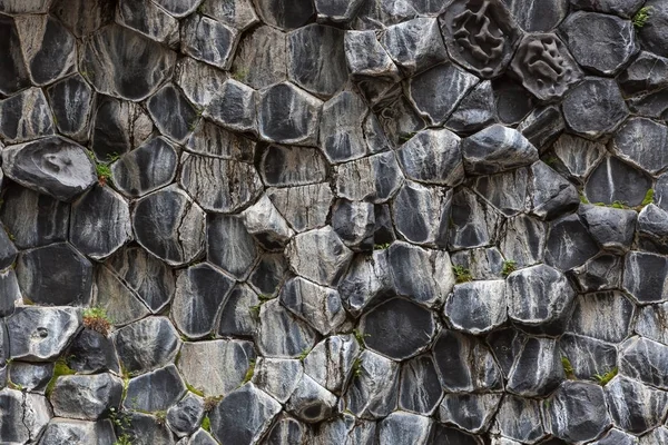 Φυσικό μοτίβο εξαγωνική πέτρα σχηματισμούς στα Ισλανδικά εθνικό πάρκο Jokulsargljufur μαύρο — Φωτογραφία Αρχείου