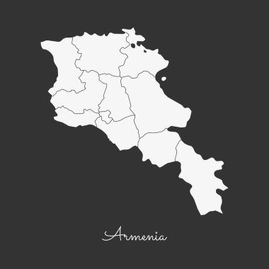 Ermenistan bölgeleri vektör gri arka plan detaylı haritada Ermenistan bölge harita beyaz anahat