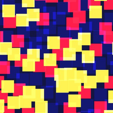 Soyut desen derin mavi geometrik arka plan alışılmadık rasgele kareler geometrik kaotik kareler