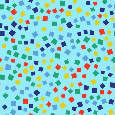 Soyut kareler mavi geometrik renkli şık rasgele kareler geometrik kaotik dekor desen