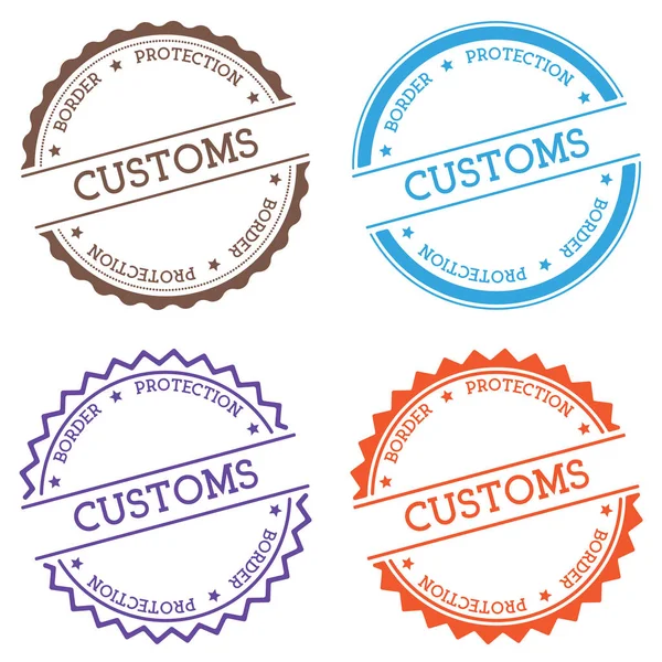 Customs Border Protection badge isolerad på vit bakgrund platt stil runda etikett med text — Stock vektor