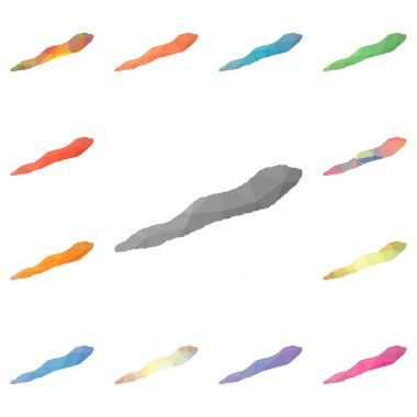 Cayman Brac geometrik poligonal mozaik tarzı ada koleksiyonu parlak soyut mozaik haritalar