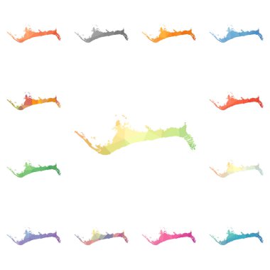 Grand Bahama geometrik poligonal mozaik tarzı ada koleksiyonu parlak soyut mozaik haritalar