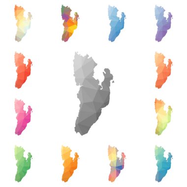 Kadan Kyun geometrik poligonal mozaik tarzı ada koleksiyonu parlak soyut mozaik haritalar