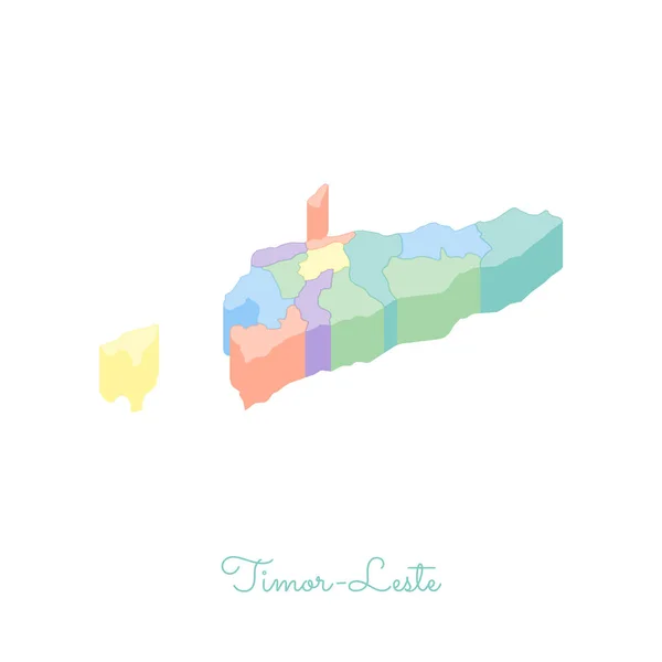 Timorleste 지역 벡터의 Timorleste 지역 지도 다채로운 아이소메트릭 평면도 상세 지도 — 스톡 벡터