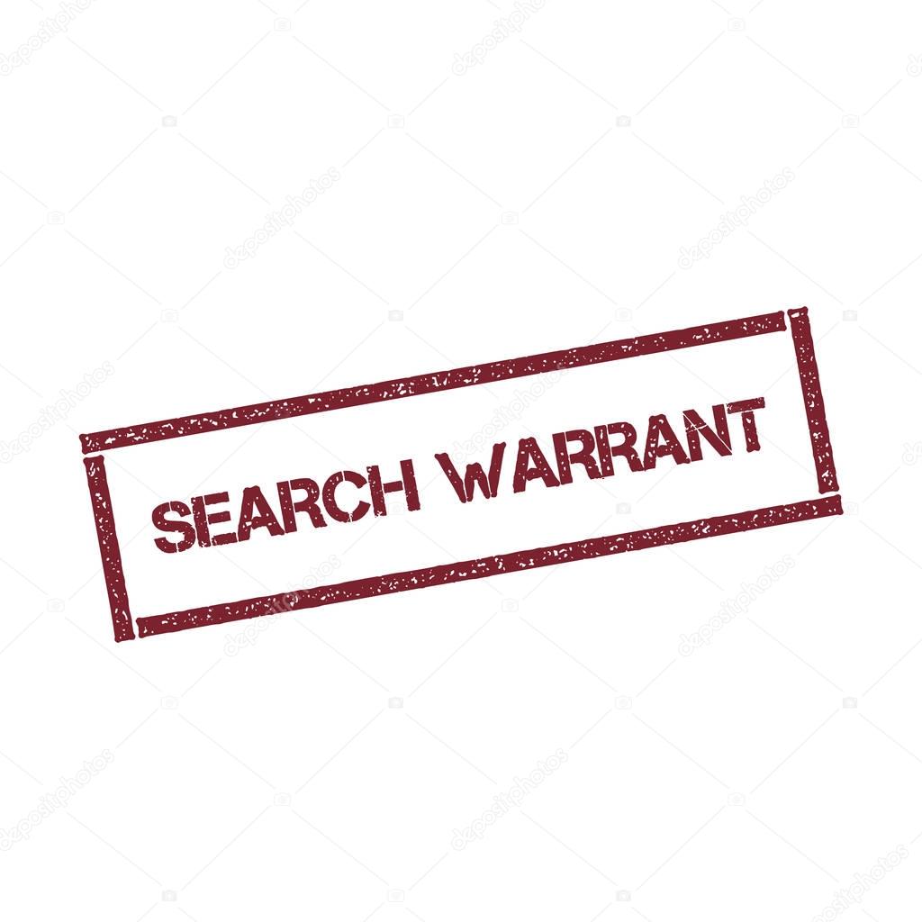Search warrant rectangular stamp Textured red seal with text isolated on white background vector