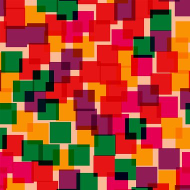 Kareler desen geometrik pembe parlak rasgele kareler kaotik geometrik soyut