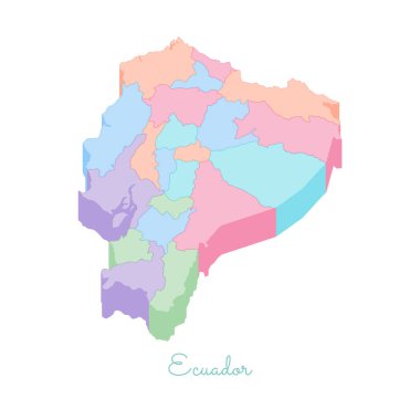 Ekvator bölgelerinde vektör harita Ekvator bölgesi harita renkli izometrik en iyi görünümü ayrıntılı