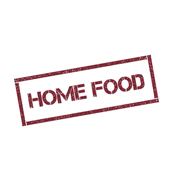 Startseite Lebensmittel rechteckig Stempel strukturiert rotes Siegel mit Text isoliert auf weißem Hintergrund Vektor — Stockvektor