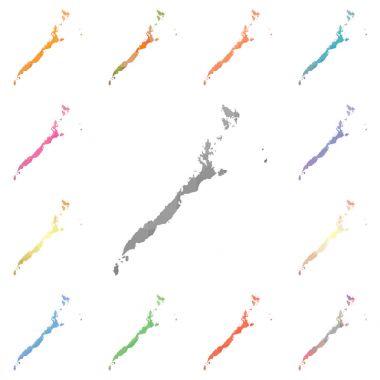 Palawan geometrik poligonal mozaik tarzı ada koleksiyonu parlak soyut mozaik düşük haritalar