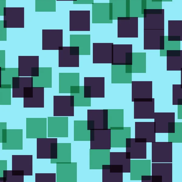 Schéma abstrait des carrés Fond géométrique bleu Carrés aléatoires enchanteurs Chaotique géométrique — Image vectorielle