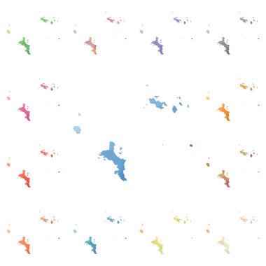 Seyşeller geometrik poligonal mozaik tarzı ada koleksiyonu parlak soyut mozaik haritalar