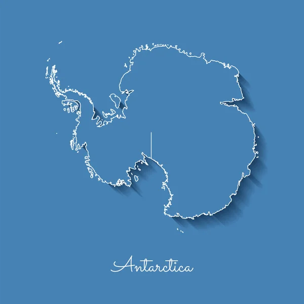 南极地区地图蓝色与白色轮廓和阴影的蓝色背景详细地图 — 图库矢量图片