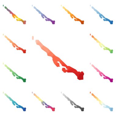 Çorap Adası geometrik poligonal mozaik tarzı ada koleksiyonu parlak soyut haritalar