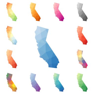 California geometrik poligonal mozaik stil bize devlet haritalar koleksiyonu parlak soyut Mozaik