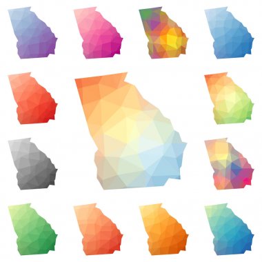 Georgia geometrik poligonal mozaik stil bize devlet haritalar koleksiyonu parlak soyut Mozaik