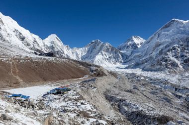 Everest ana kampı Treknepal Ekim 31 2015 Gorakshep yerleşim Everest ana kampı yakınlarında