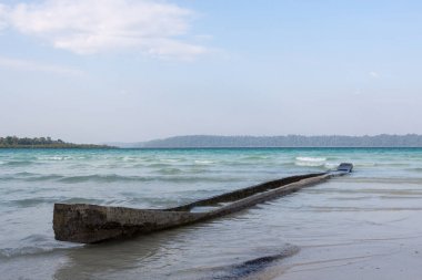 Andaman yerli halkın Havelock Adası Andamans Hindistan küçük eski Kano, eski Kano