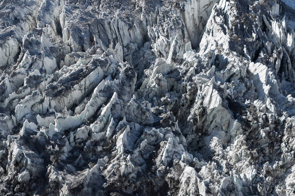 Icefall of north Annapurna mountain glacier Himalayas Nepal