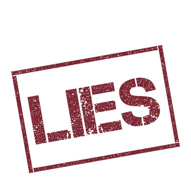 Yalan dikdörtgen beyaz arka plan vektör izole metin ile dokulu kırmızı mühür damgası