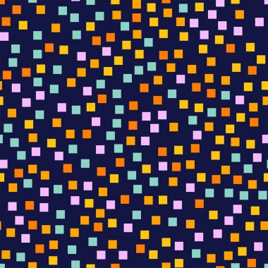 Desen derin mavi geometrik arka plan çekici rasgele kareler geometrik soyut kareler