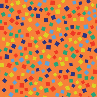 Soyut kareler turuncu geometrik arka plana çarpıcı rasgele kareler kaotik geometrik desen