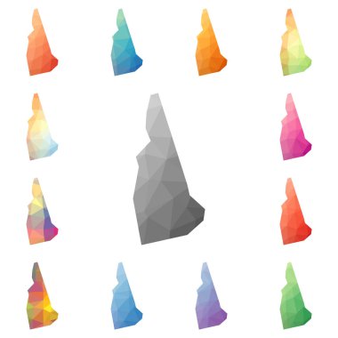 New Hampshire geometrik poligonal mozaik tarzı bize haritalar koleksiyonu parlak soyut devlet