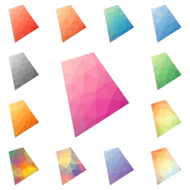 Rhode Island geometrik poligonal mozaik tarzı bize haritalar koleksiyonu parlak soyut devlet