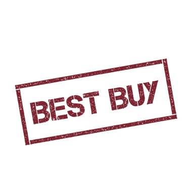 En iyi metin üzerinde beyaz arka plan vektör izole ile dikdörtgen damga dokulu kırmızı mühür satın