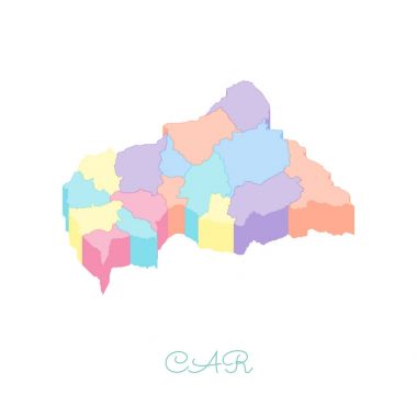 Araba bölgesi harita renkli izometrik üstten görünüm ayrıntılı harita araba bölgeleri vektör çizim