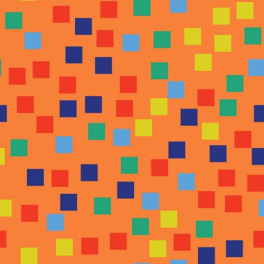 Soyut desen turuncu geometrik arka plana muhteşem rasgele kareler geometrik kaotik kareler