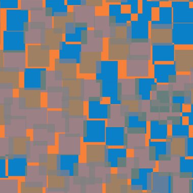 Soyut desen turuncu geometrik arka plana simetrik rasgele kareler geometrik kaotik kareler