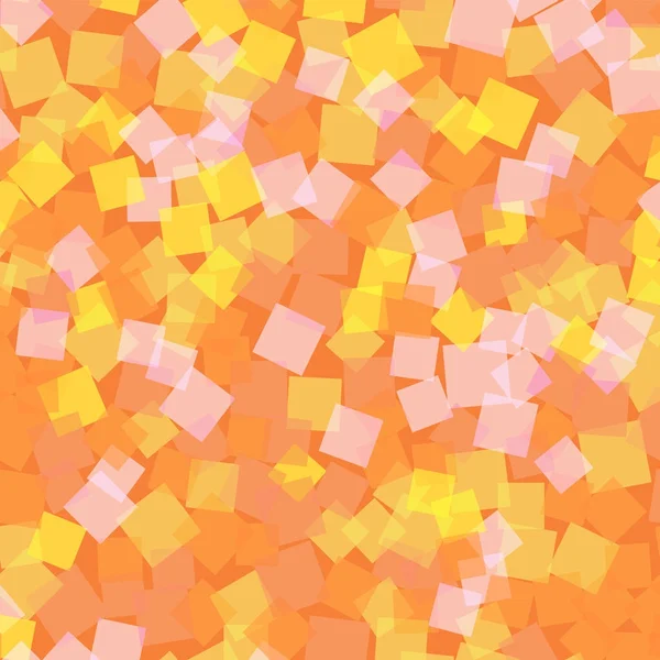 正方形の抽象的なパターン オレンジ色の幾何学的な背景見事なランダムな正方形幾何学的カオス — ストックベクタ