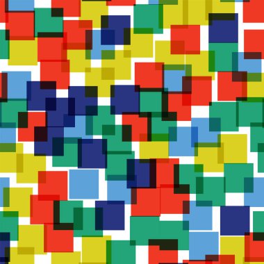 Kareler desen beyaz geometrik arka plan simetrik rasgele kareler kaotik geometrik soyut