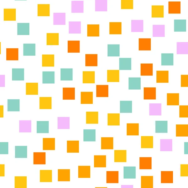 Abstrakte Quadrate Muster weiß geometrisch Hintergrund gefällig zufällige Quadrate geometrisch chaotisch — Stockvektor