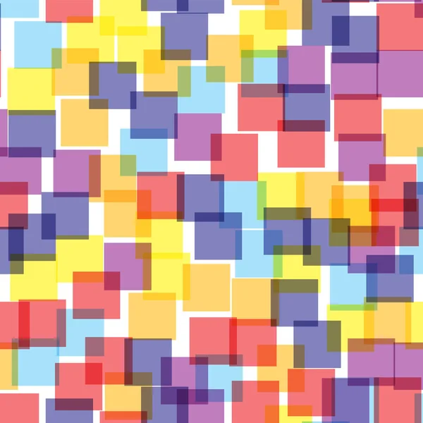 Schéma abstrait des carrés Fond géométrique blanc Carrés aléatoires éblouissants Chaotique géométrique — Image vectorielle